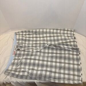 American Eagle Outfitters Shorts Mens 30 Gray/White Plaid Longboard Flat